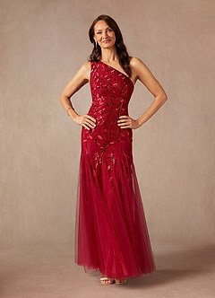 Azazie Backley Mother of the Bride Dresses Burgundy Mermaid Sequins Dress image4