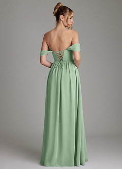 Azazie Caterina Bridesmaid Dresses Matcha A-Line Corset Chiffon Dress image10