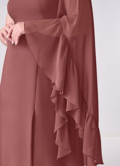 Barbie ♥ Azazie Bridesmaid Dresses Amethyst A-Line Long Sleeve Chiffon Dress image10