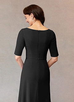 Azazie Joelle Mère de la mariée Robes Robe Trapèze en Crêpe Élastique Paillettes Noir image6