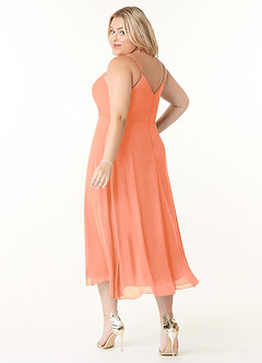 Azazie Clarissa Bridesmaid Dresses Sunset A-Line V-Neck Chiffon Dress image10