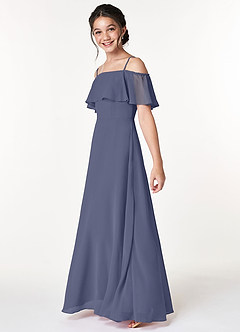 Azazie Maggie Junior Stormy A-Line Off the Shoulder Chiffon Dress image5