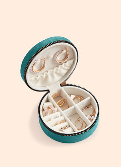 front Bridesmaid Velvet Round Jewelry Box