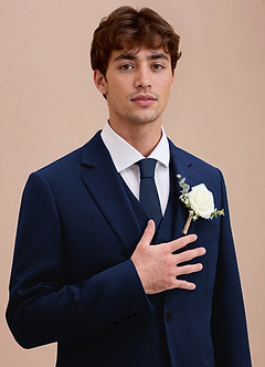 front Ethan Azul Chaqueta de traje de alto rendimiento de tejido refinado