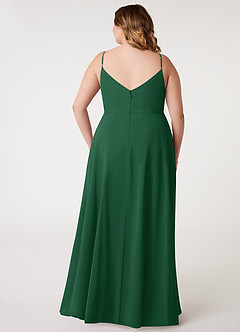 Azazie Daenerys Bridesmaid Dresses Dark Green A-Line Cowl Chiffon Dress image9