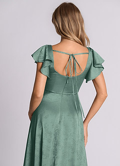 Azazie Bondi 신부 들러리 드레스 A라인 절하다 자카드 바닥 길이 드레스 image2