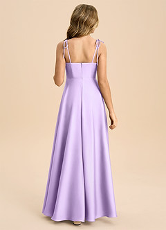 Azazie Popsy Junior Lilac A-Line Bow Stretch Satin Dress image2