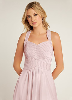 Azazie Claudia Bridesmaid Dresses Blushing Pink A-Line Sweetheart Neckline Chiffon Dress image5