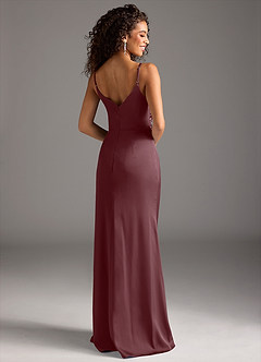 Azazie Deandra Bridesmaid Dresses Sangria Mermaid Pleated Stretch Satin Dress image2
