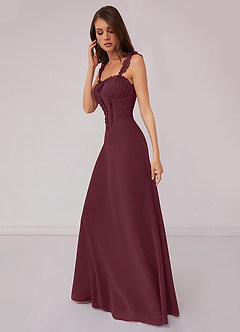 Barbie ♥ Azazie Final Sale Cabernet A-Line Sweetheart Neckline Chiffon Dress image3