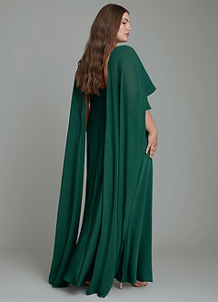 Azazie Stefania Bridesmaid Dresses Emerald A-Line Stretch Satin Dress image8