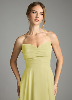 Azazie Ayla Abiti da Damigella Abito A-Line in Chiffon Scollo a Cuore Sorbetto Al Limone image4