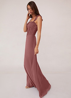 Barbie ♥ Azazie Final Sale Desert Rose A-Line Sweetheart Neckline Chiffon Dress image4