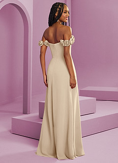 Barbie ♥ Azazie Bridesmaid Dresses Champagne A-Line Off the Shoulder Chiffon Convertible Dress image9