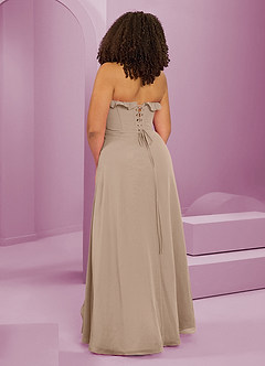 Barbie ♥ Azazie Bridesmaid Dresses Taupe A-Line Sweetheart Neckline Chiffon Dress image13