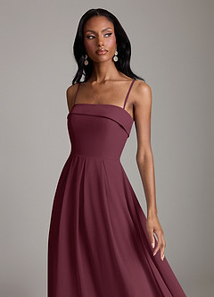 Azazie Lucienne Bridesmaid Dresses Cabernet A-Line Strapless Chiffon Convertible Dress image3
