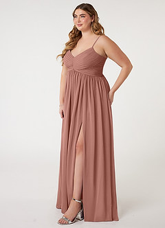 Azazie Alia Bridesmaid Dresses Cedar Rose A-Line Pleated Chiffon Dress image8