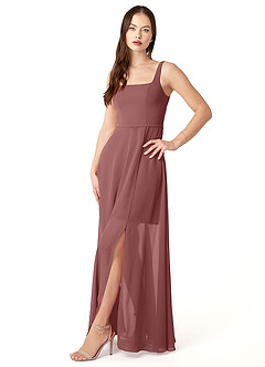 Azazie Renee Bridesmaid Dresses A-Line Chiffon Floor-Length Dress with Pockets image2