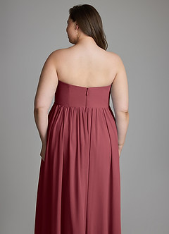 Azazie Saige Brautjungfernkleider für Schwangere A-Linie Plissee Chiffon Bodenlänge Kleid image17