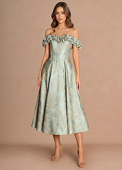Zora Vintage Blue Midi Dress image1