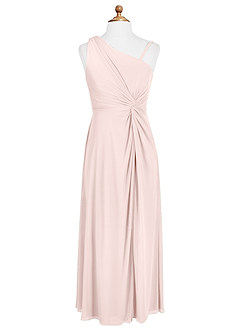 Azazie Brooke Junior Abito A-Line in Maglia Plissettato Rosa Rossore image5
