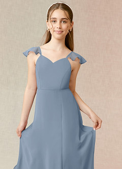 Azazie Everett Junior Dusty Blue A-Line Chiffon Dress image5