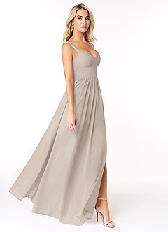 Azazie Cleobella Bridesmaid Dresses Frost A-Line Sweetheart Lace Chiffon Dress image3