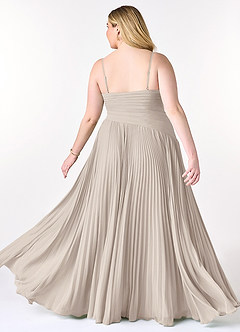 Azazie Vini Bridesmaid Dresses Frost A-Line V-Neck Pleated Chiffon Dress image9