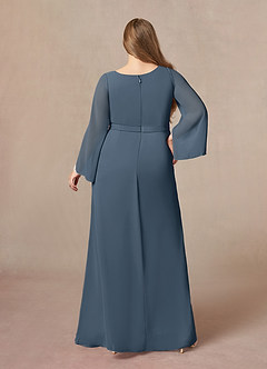 Azazie Belinda Mother of the Bride Dresses Neptune A-Line V-Neck Pleated Chiffon Dress image7