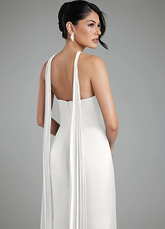 Azazie Tyler Bridesmaid Dresses White Sheath Strapless Stretch Satin Convertible Dress image10