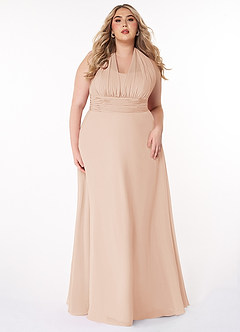 Azazie Fifi Bridesmaid Dresses English Rose A-Line Strapless Chiffon Convertible Dress image23