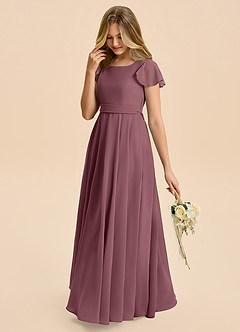 Azazie Cady Junior Sangria A-Line Pleated Chiffon Dress image5