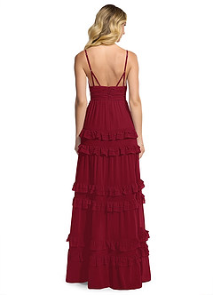 Azazie Rachel Final Sale Burgundy A-Line Chiffon Dress image2