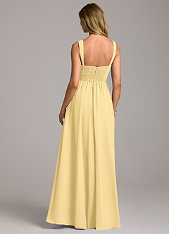 Azazie Rosaline Bridesmaid Dresses Butter A-Line Side Slit Chiffon Dress image6