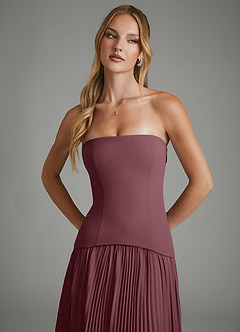 Azazie Alex Bridesmaid Dresses Sangria A-Line Corset Chiffon Dress image8