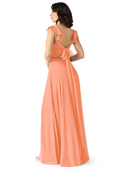 Azazie Everett Bridesmaid Dresses Sunset A-Line V-neck Ruched Chiffon Dress image2