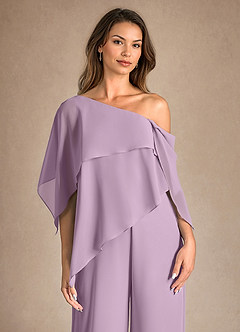 Azazie Halima Mother of the Bride Dresses Wisteria Jumpsuit/Pantsuit Side Slit Chiffon Dress image8