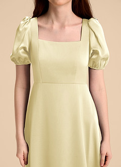 Azazie Briar Junior Klä av A-Line i Stretch Satin Rosett image8