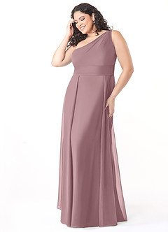 Azazie Dallas Bridesmaid Dresses Dusty Rose A-Line One Shoulder Chiffon Dress image8
