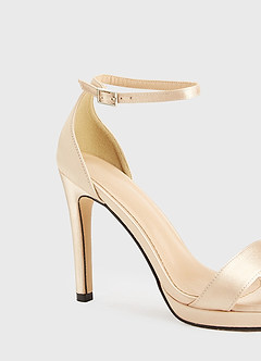 front Satin Platform Stiletto Heel
