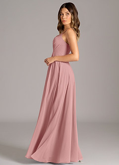 Azazie Amani Bridesmaid Dresses Dusty Rose A-Line Pleated Chiffon Dress image3