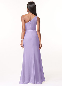 Azazie Liza Bridesmaid Dresses Lilac Mermaid One Shoulder Chiffon Dress image2