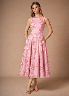 Robe Mi-Longue Rose Casey image5