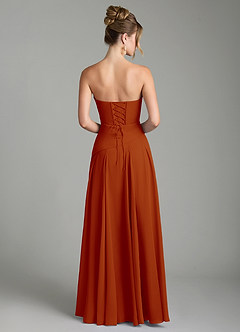 Azazie Gabriela Bridesmaid Dresses Paprika A-Line Corset Chiffon Dress image8