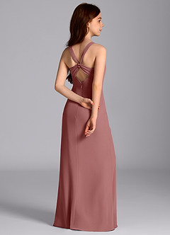 Azazie Mero Junior Desert Rose Mermaid Pleated Chiffon Dress image7