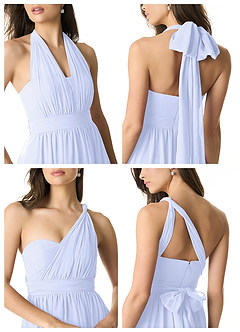 Azazie Olani Bridesmaid Dresses Lavender A-Line Off the Shoulder Chiffon Convertible Dress image2