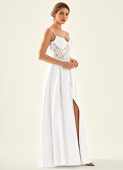 Nimbus White Cutout Corset Satin Prom Dress image3