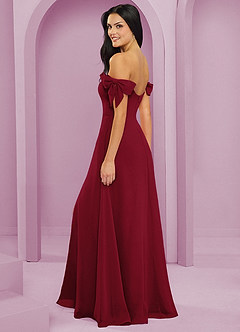 Barbie ♥ Azazie Bridesmaid Dresses Burgundy A-Line Off the Shoulder Chiffon Convertible Dress image6
