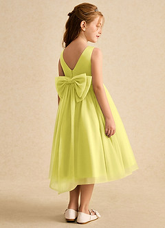 Azazie Winnie Flower Girl Dresses Canary Ball-Gown Bow Tulle Dress image3