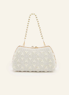 front Pearl Beaded Clutch